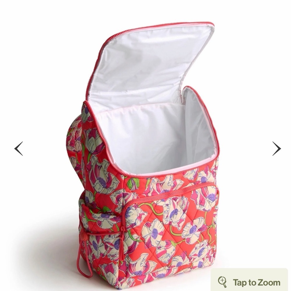 Vera Bradley Cooler Backpack Swirling Poppies in Featherweight Quilted - Picture 3 of 4